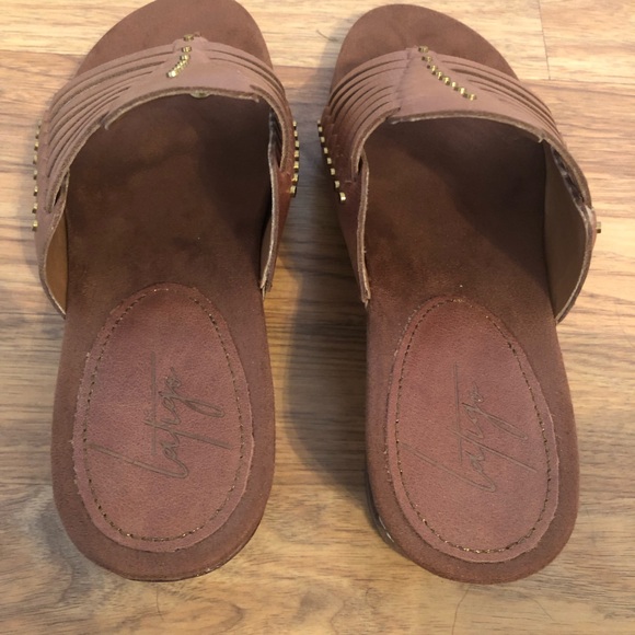 Latigo sandals brown with small wedge heel - Picture 4 of 7